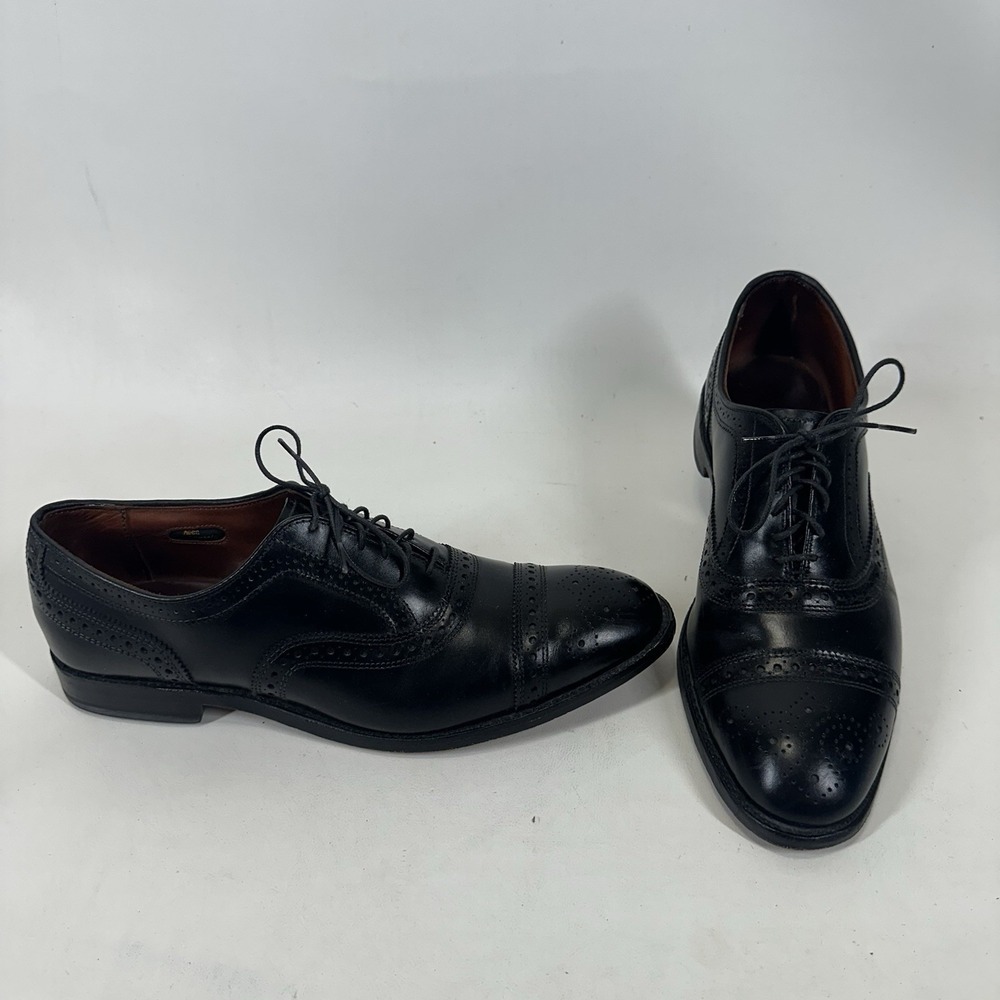 Allen Edmonds Strand Cap Toe Oxfords 10.5 C Black Men's Dress Shoes 6115